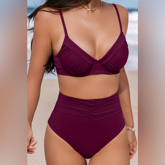 High Rise Bikini (Maroon) - Picture 2 of 6